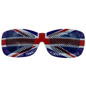 Great Britain British Union Jack Flag Print Novelty Sunglasses Perforated Lenses